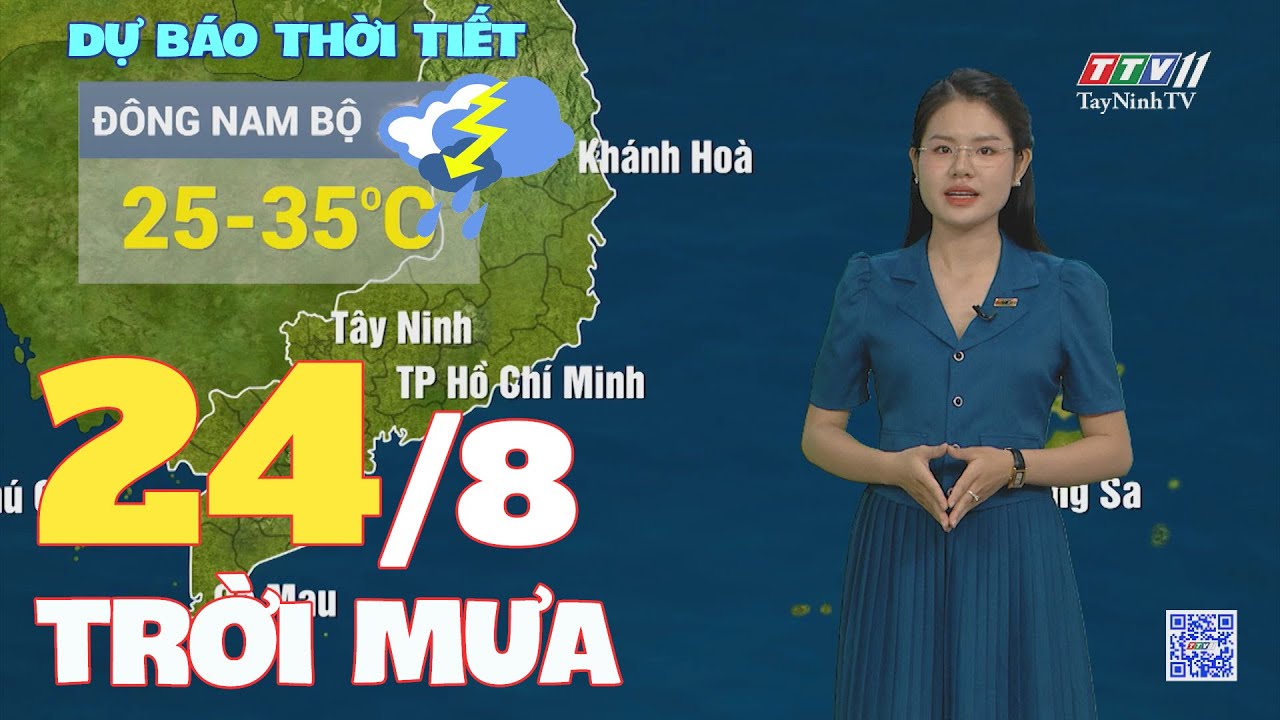 Bản tin thời tiết 24-8-2024 | TayNinhTVENT